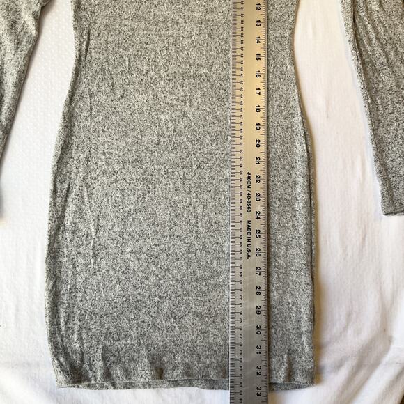 Fashion Nova Women Dress S Heather Grey Sweater Dress Ruffle Long Sleeve - Picture 8 of 10